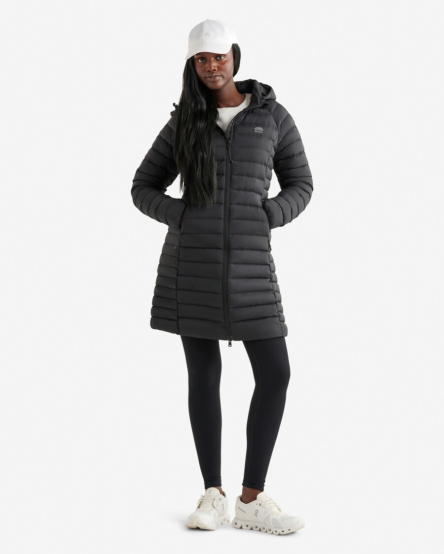 roots down packable long jacket