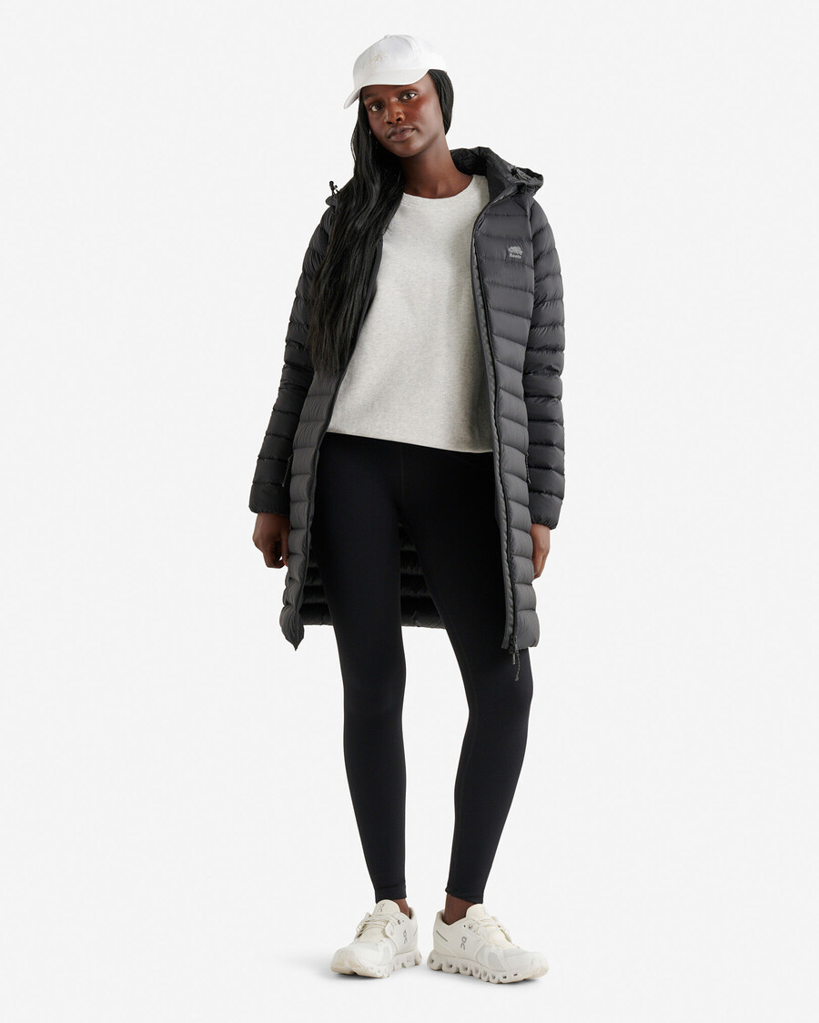 roots down packable long jacket