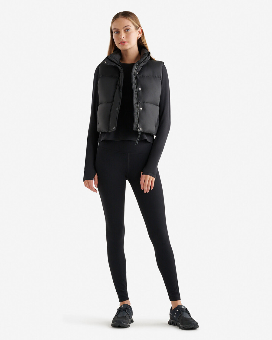 roots down puffer crop vest