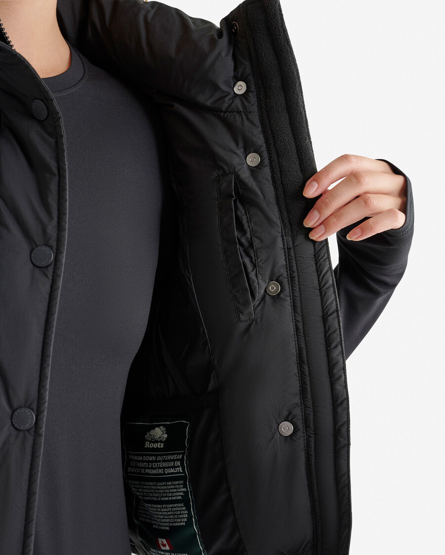 roots down puffer crop vest