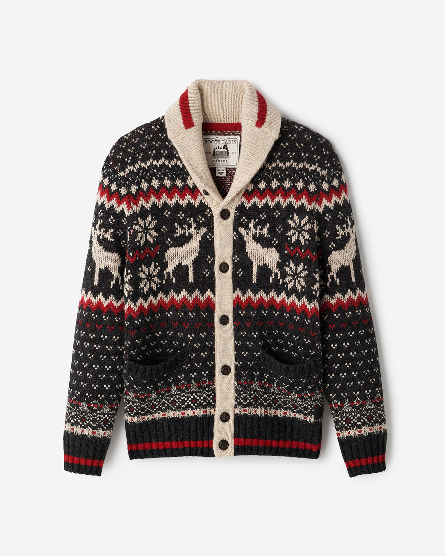 fair isle-kofta med sjal