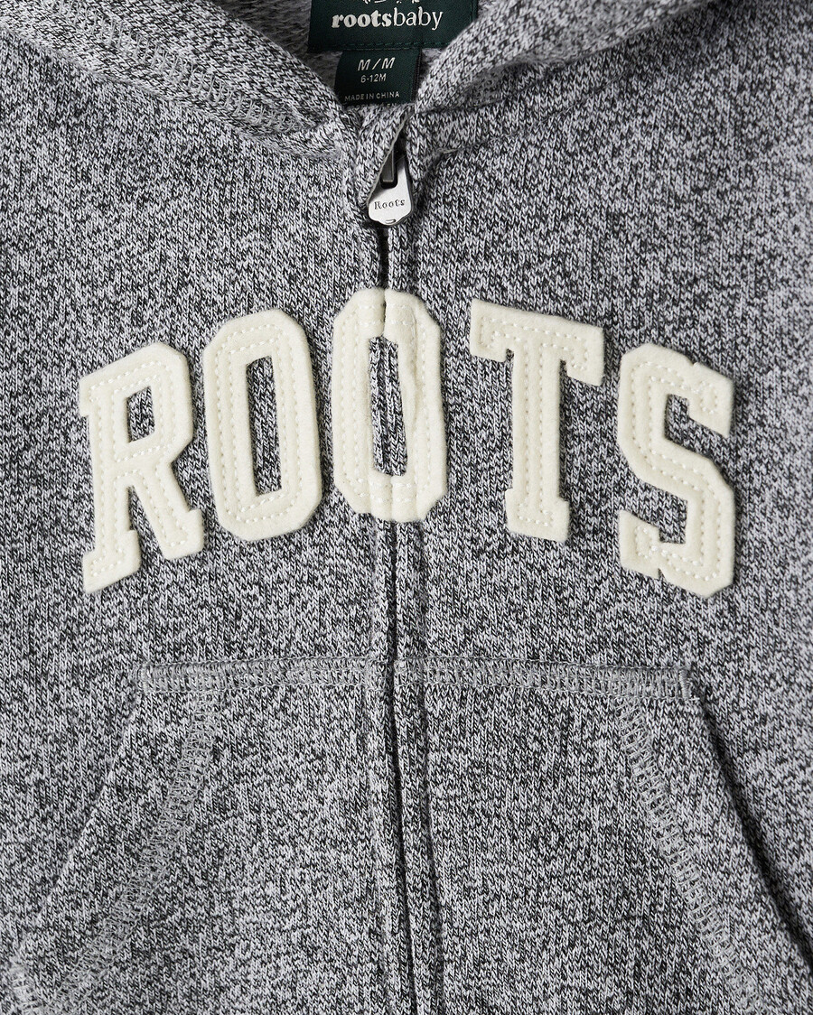 baby roots applikation hel dragkedja hoodie