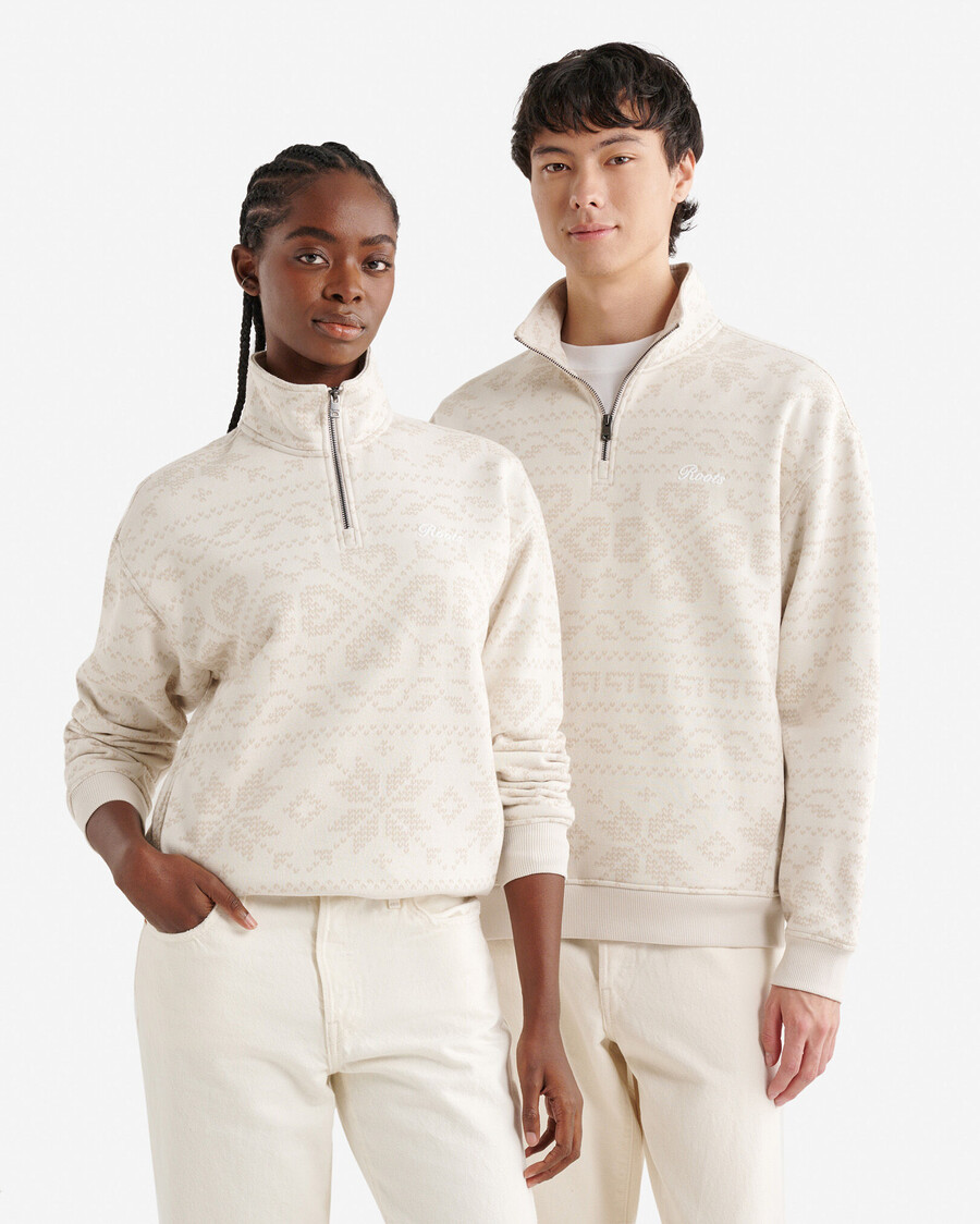 roots fair isle halv zip