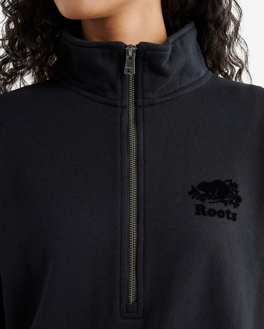 organisk cooper relaxed half zip stein