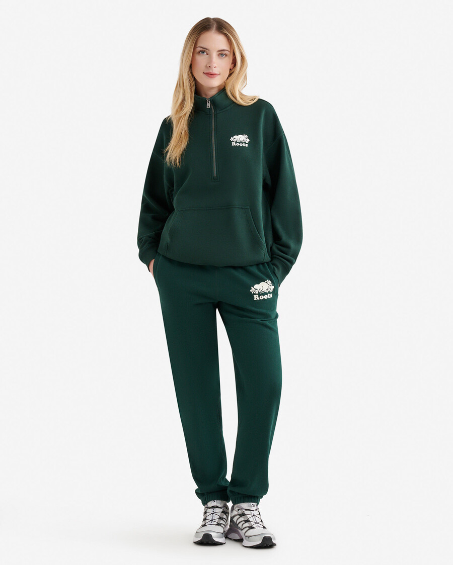 organisk cooper relaxed half zip stein