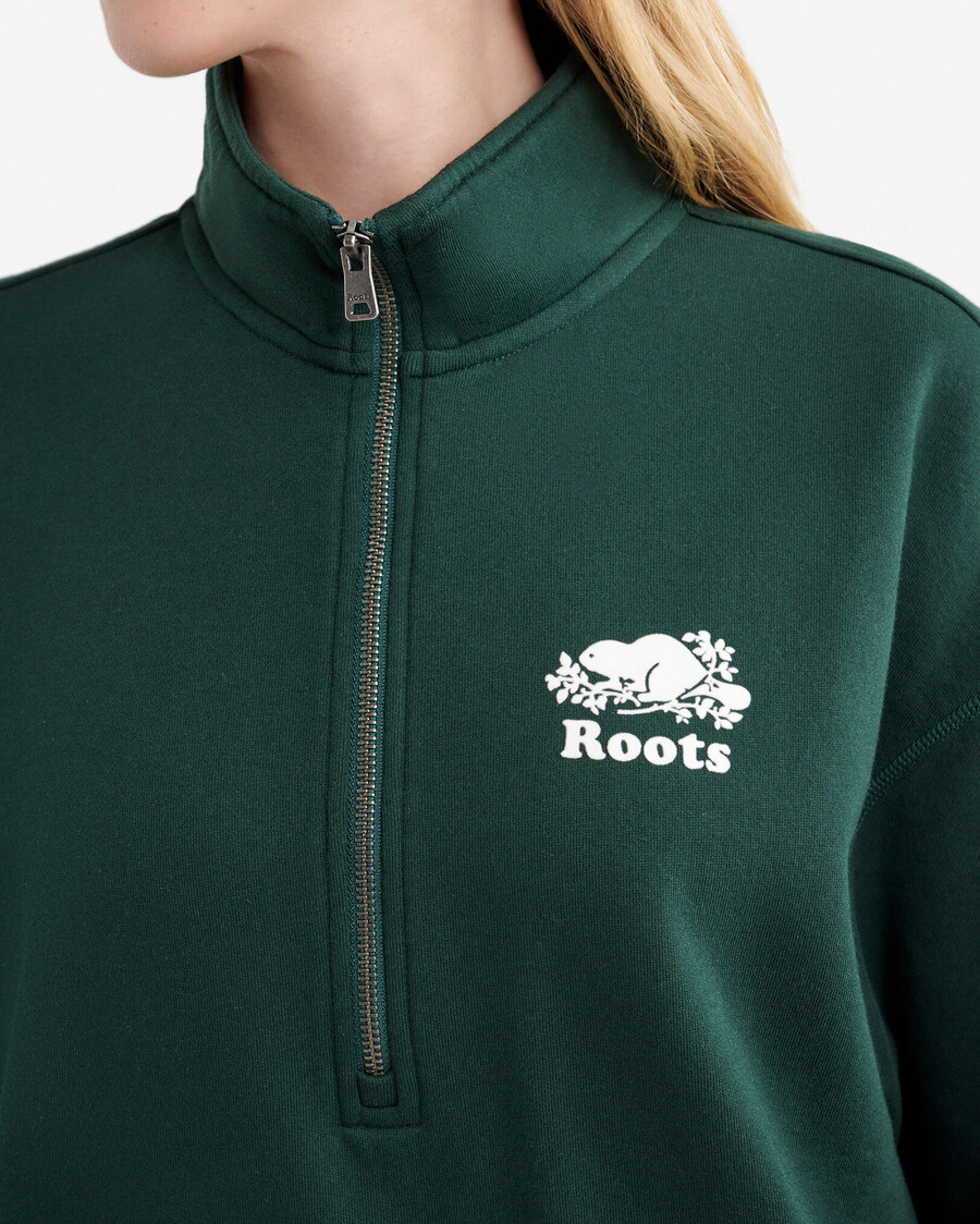 organisk cooper relaxed half zip stein