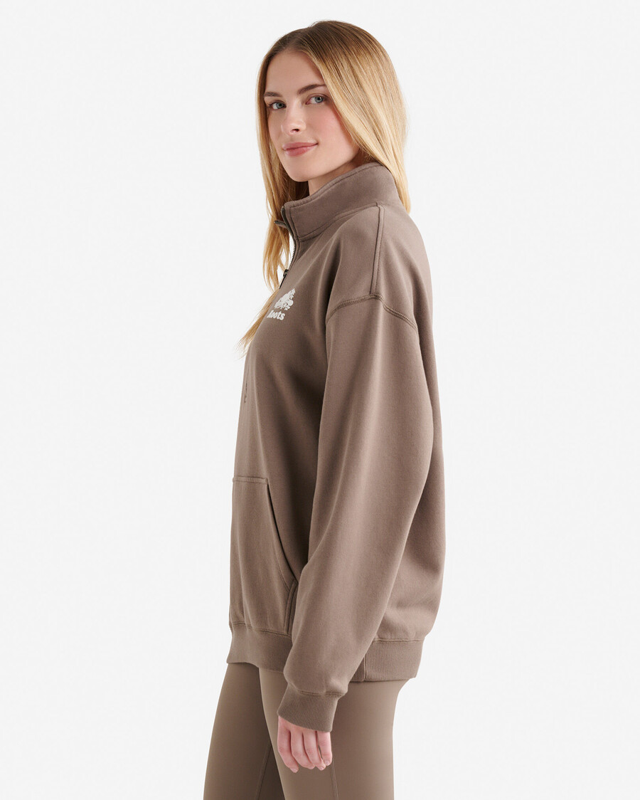 organisk cooper relaxed half zip stein