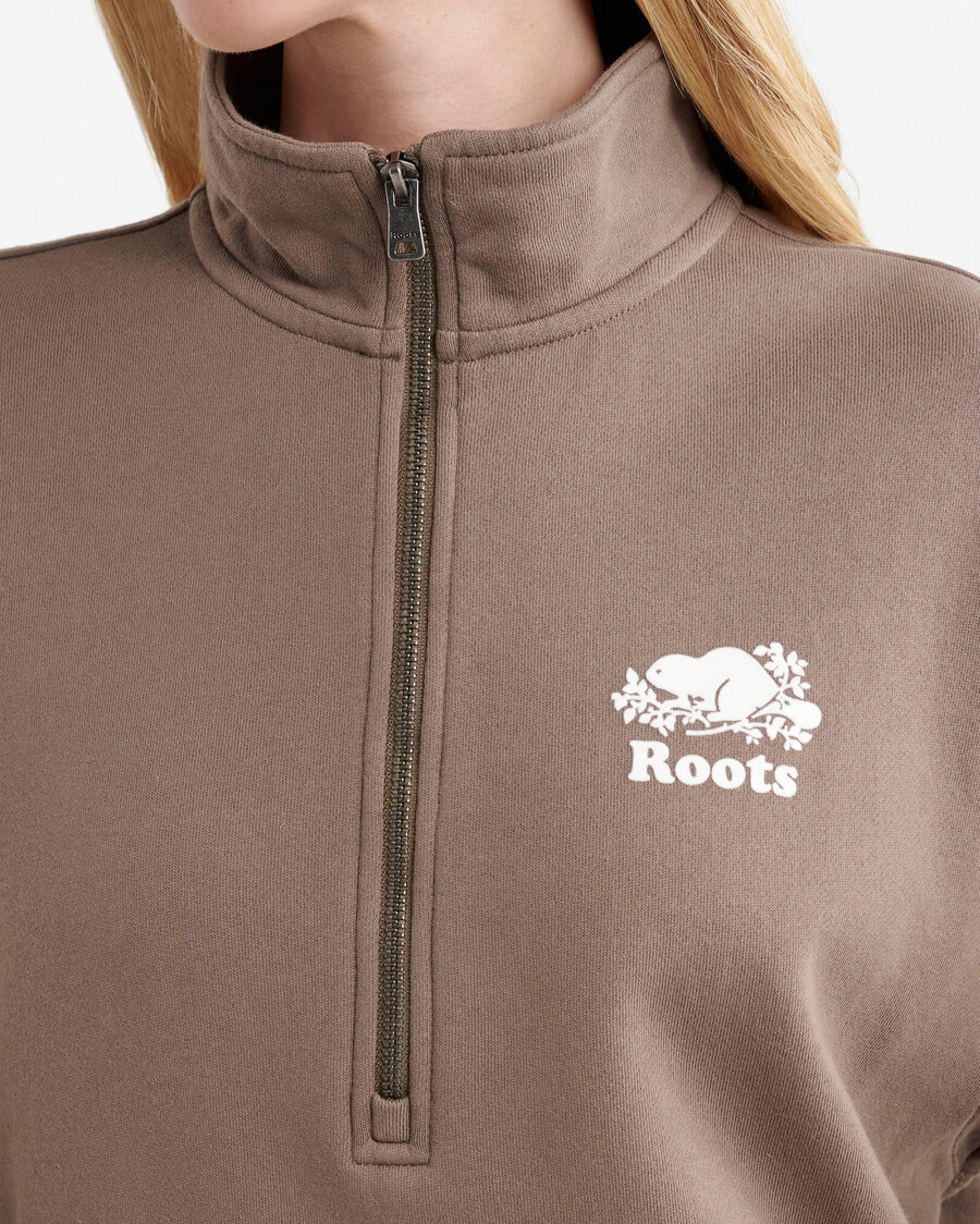 organisk cooper relaxed half zip stein