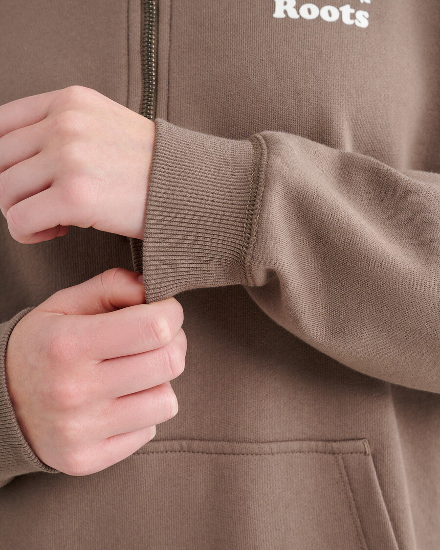 organisk cooper relaxed half zip stein