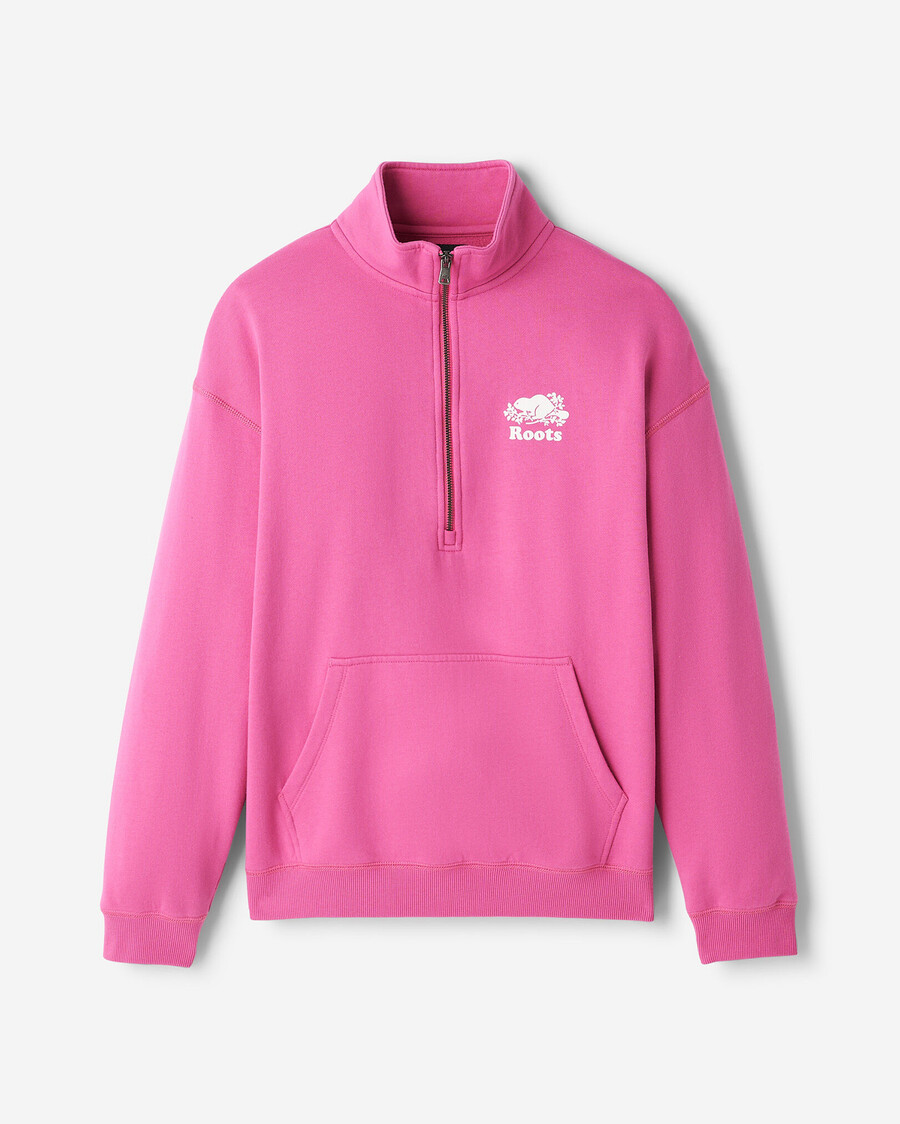 organisk cooper relaxed half zip stein