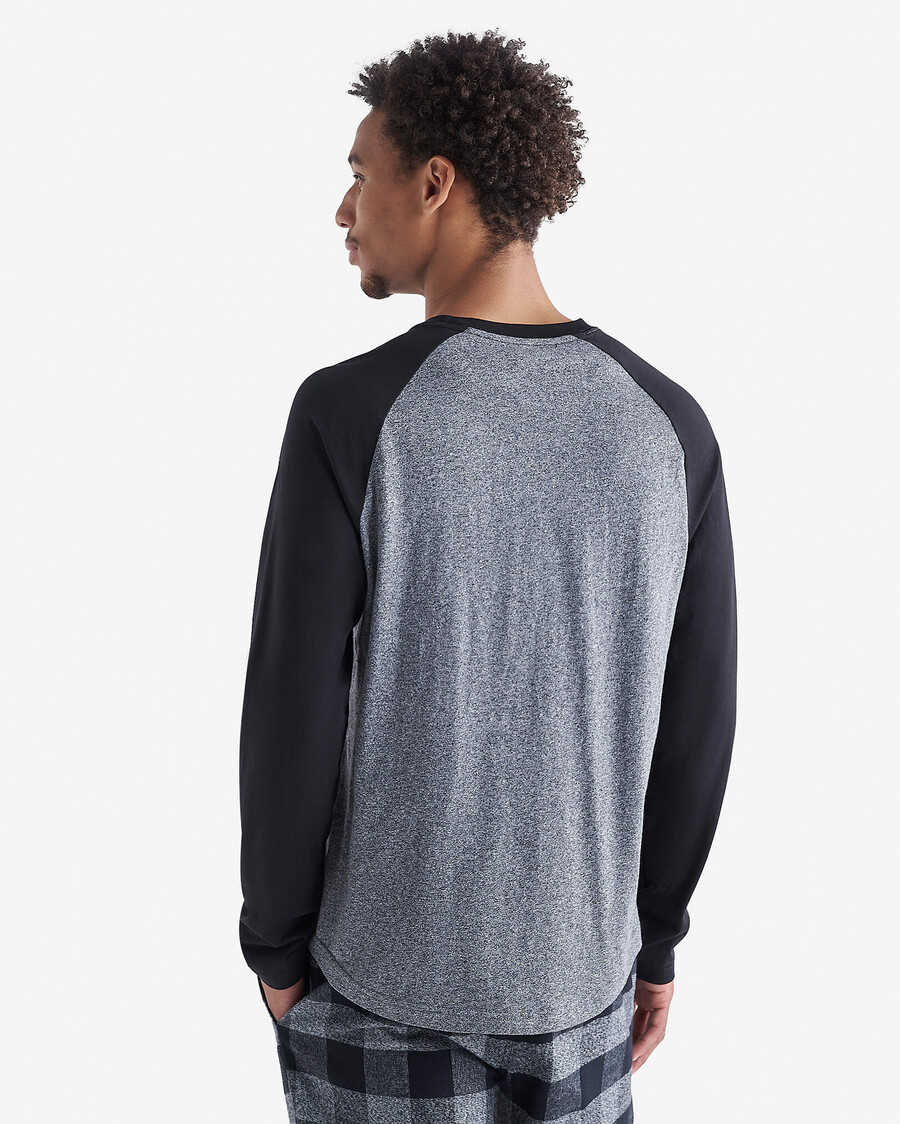 herr cooper rutig raglan långärmad t-shirt