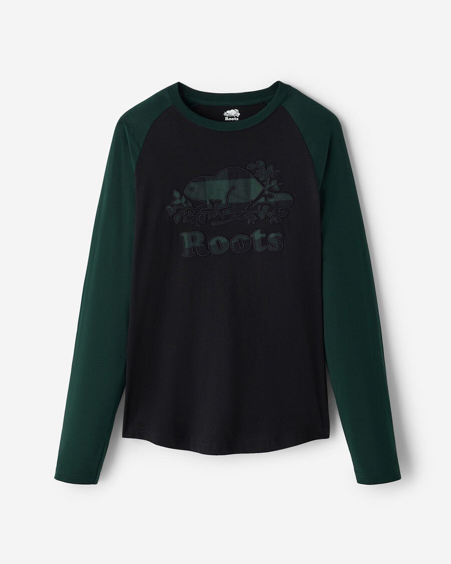 herr cooper rutig raglan långärmad t-shirt