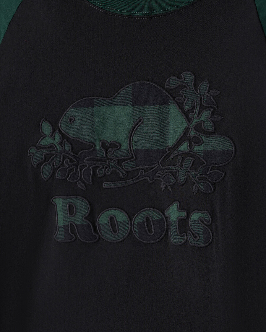herr cooper rutig raglan långärmad t-shirt