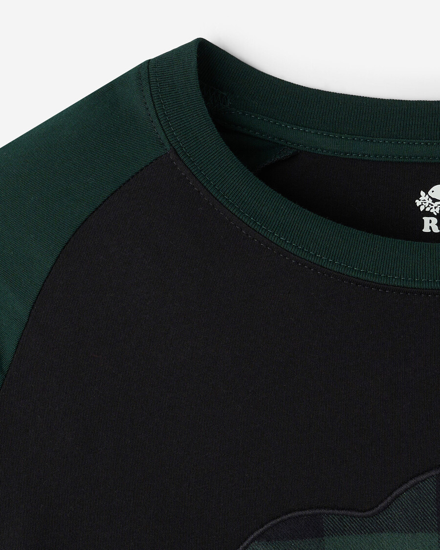 herr cooper rutig raglan långärmad t-shirt