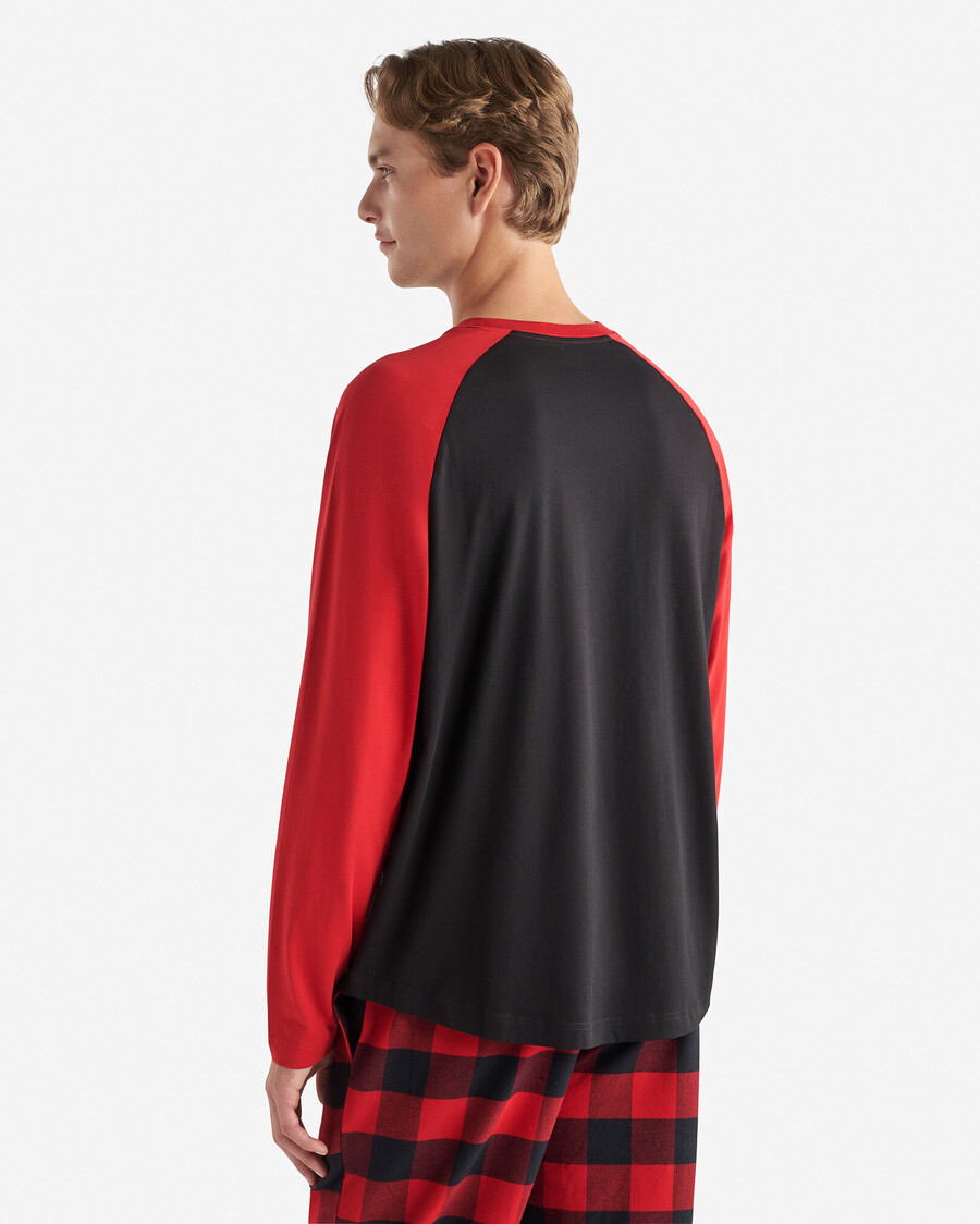 herr cooper rutig raglan långärmad t-shirt