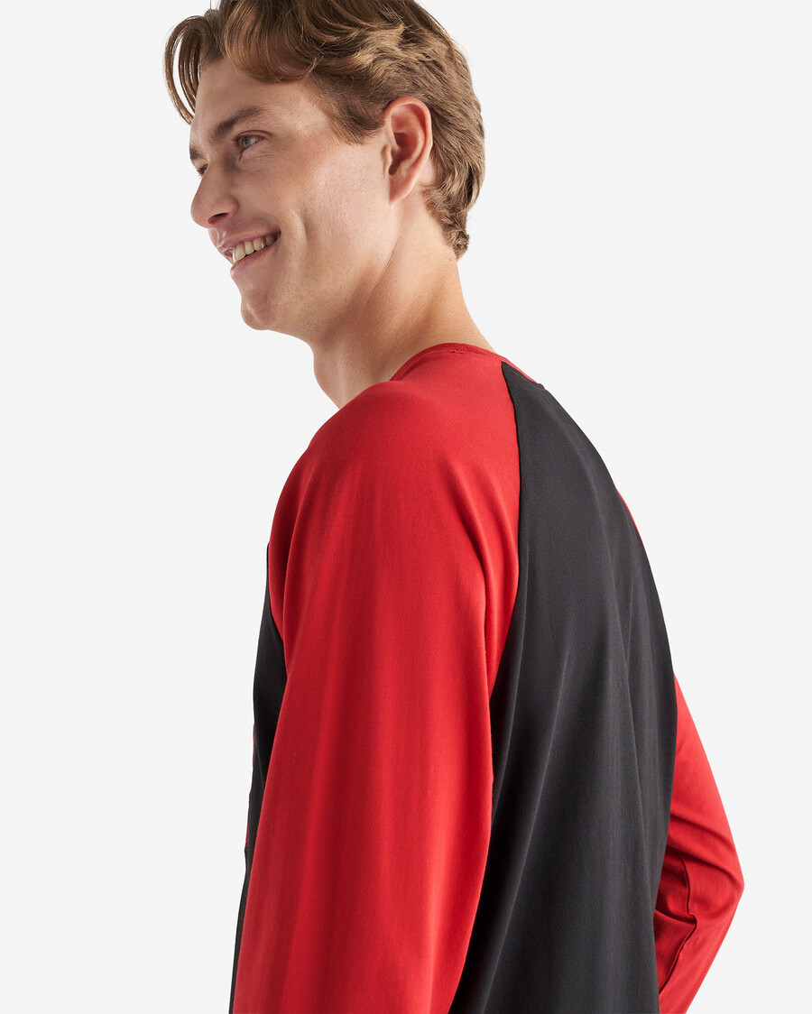 herr cooper rutig raglan långärmad t-shirt