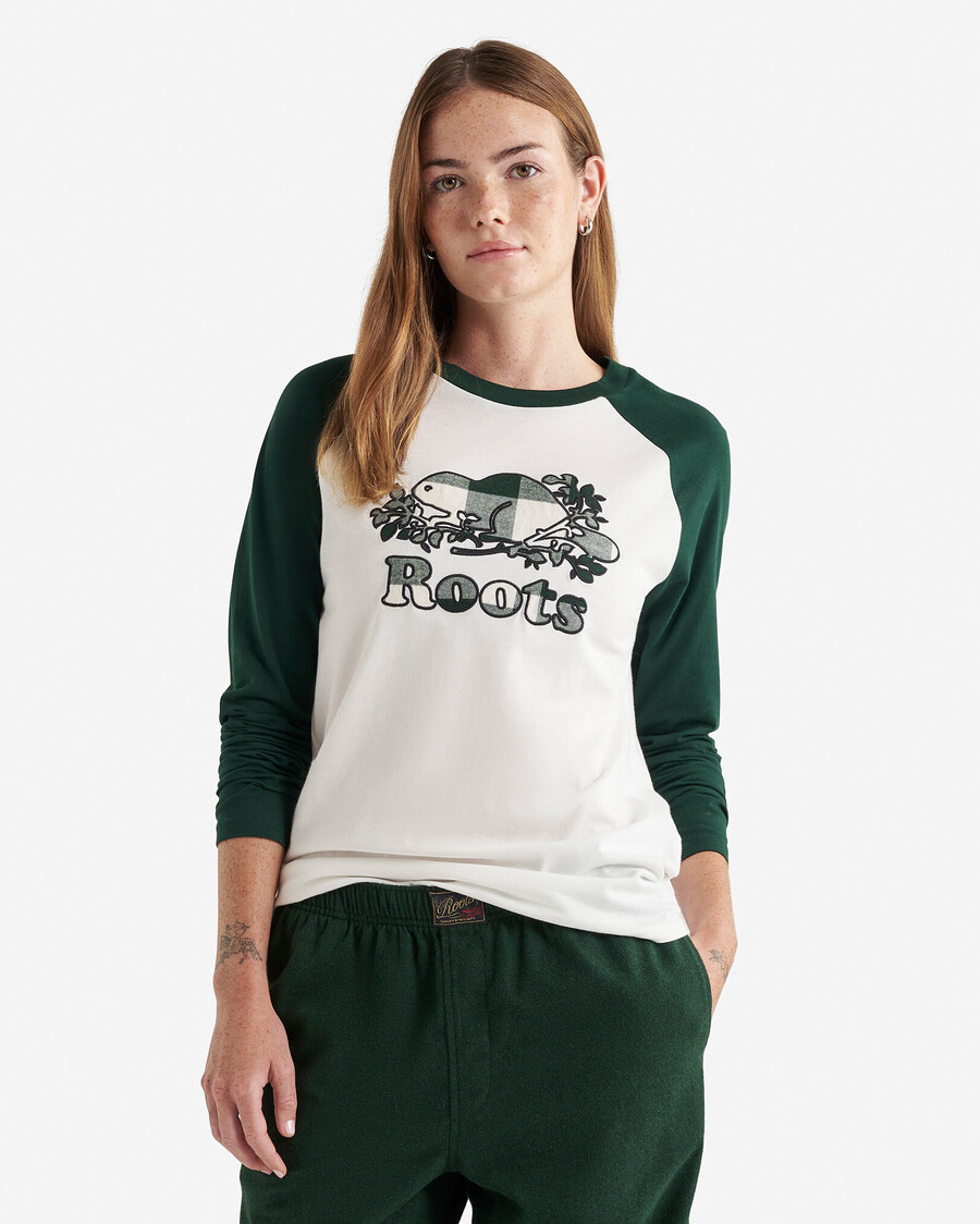 cooper rutig långärmad t-shirt dam