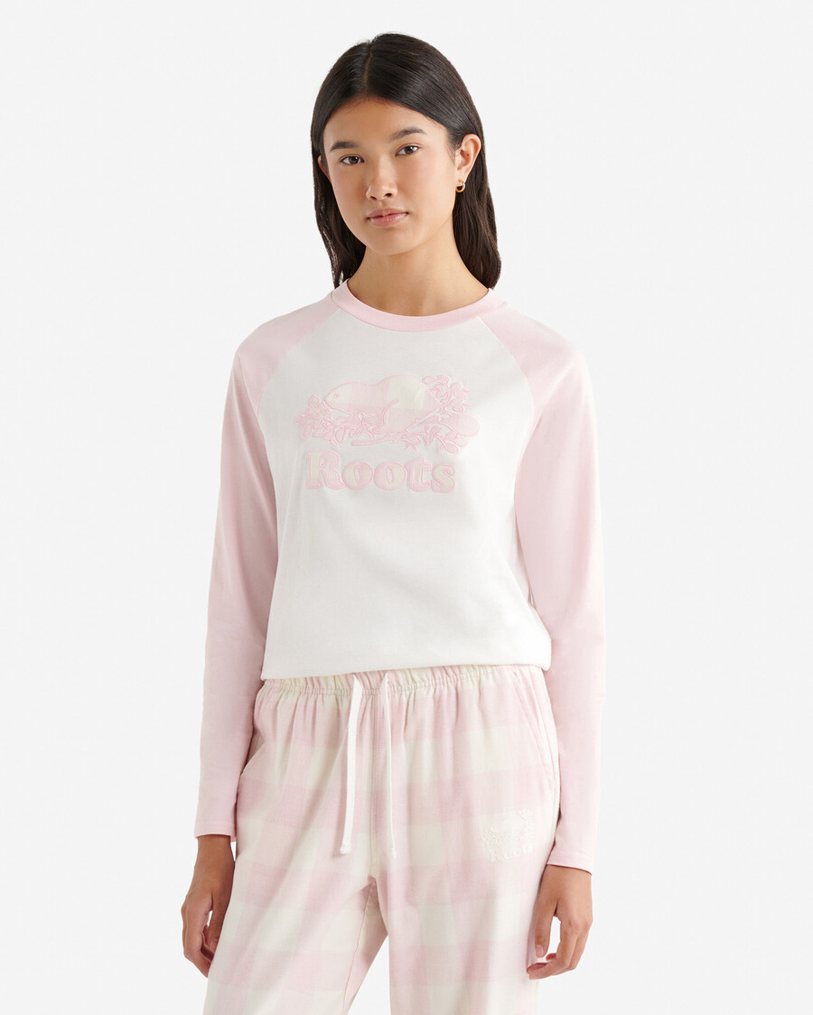 cooper rutig långärmad t-shirt dam